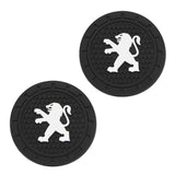 2pcs/set Peugeot Logo PVC Waterproof Car Water Coaster