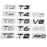 Volvo T3 T4 T5 T6 T8 V8 AWD ABS Car Rear Sticker Emblem Badge Decal