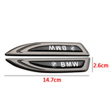 2pcs BMW M Performance Logo Metal Car Fender Side Sticker Decal Emblem Badge