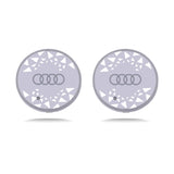 2pcs Audi Sline RS Quattro Logo Car Water Coasters 7-color LED Light Cup Mat Holder