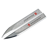 2pcs Peugeot Logo Metal Car Side Fender Sticker Emblem Badge