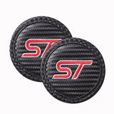 2pcs/set Ford Mustang Shelby RS ST Logo PVC Waterproof Car Water Coaster