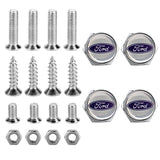 4pcs/set Ford Logo Stainless Steel Car License Plate Bolts