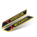 2pcs Mitsubishi Logo Car Fender Side Sticker Decal Emblem Badge