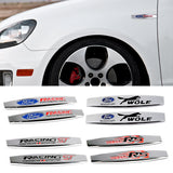 2pcs Ford RS Wolf ST Logo Metal Car Fender Side Badge Decal Rear Emblem Sticker