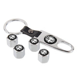 4pcs/set Alfa Romeo Car Air Valve Stem Cap Auto Tyre Valve Covers with Keychain