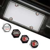 4pcs/set Audi Sline Logo Stainless Steel Car License Plate Bolts