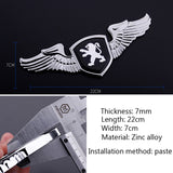 Peugeot Angle Wings Metal Car Front Hood Bonnet Sticker Emblem Badge