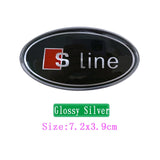 Audi Sline Elliptical Metal Car Window Sticker Emblem Badge Decal