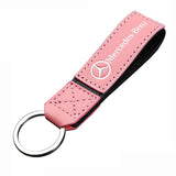 Mercedes Benz PU Leather Metal Car Logo Keychain