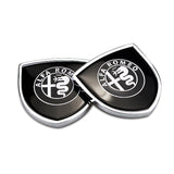 2PCS Alfa Romeo Metal Car Side Sticker Auto Emblem Badge Decal