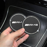 2PCS Mercedes Benz AMG Diamond Car Water Coaster Cup Mat
