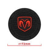 2pcs/set Dodge Logo PVC Waterproof Car Water Coaster