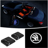 2pcs Skoda Wireless Car Welcome Door Laser Projection LED Light