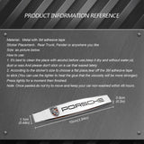 2pcs Porsche Metal Car Fender Side Badge Decal Rear Emblem Sticker