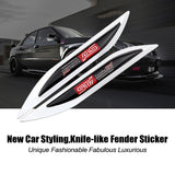 2pcs Subaru STI Logo Metal Car Sider Fender Sticker Emblem Badge