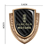 Lincoln Metal Carbon Fiber Shield Car Rear Sticker Auto Window Emblem Badge Decal