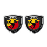 2pcs 39x39mm Abarth Shield Metal Car Window Sticker Emblem Badge Decal