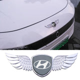 Hyundai Logo Metal Wings Car Front Hood Bonnet Center Sticker Emblem