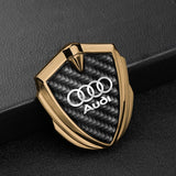 Audi Shield Carbon Fiber Car Side Window Sticker Emblem Badge Decal