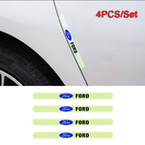 4pcs Ford Luminous Car Door Bumper Strip Anti-collision Protection Sticker