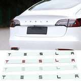 Tesla Letter ABS Car Front Hood Emblem Badge Rear Sticker Decal