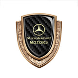 Mercedes Benz Metal Carbon Fiber Shield Car Rear Sticker Auto Window Emblem Badge Decal