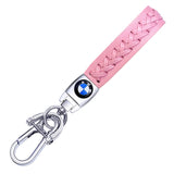 BMW PU leather Braided Rope Car Keychain