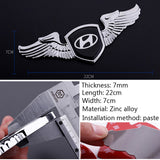Hyundai Angle Wings Metal Car Front Hood Bonnet Sticker Emblem Badge