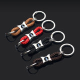 Ford Mustang Logo Braided Rope Car Keychain Keyring