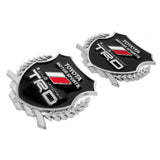 2PCS Toyota TRD Metal Car Rear Sticker Shield Trunk Emblem Badge Decal