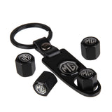 4pcs/set MG Car Air Valve Stem Cap Auto Tyre Valve Covers with Keychain