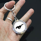 Ford Mustang Logo Diamond Keychain Metal Keyring