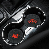2pcs/set KIA Logo PVC Waterproof Car Water Coaster
