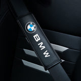 2PCS BMW M Power Leather Car Seat Belt Pad Covers Shoulder Pads