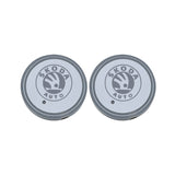 2pcs Skoda Logo Car Water Coasters 7-color LED Light Cup Mat Holder