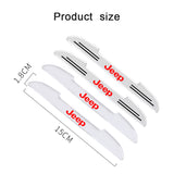 4pcs Jeep Car Door Bumper Strip Anti-collision Protection Sticker