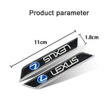 2pcs Lexus Logo Car Fender Side Sticker Decal Emblem Badge