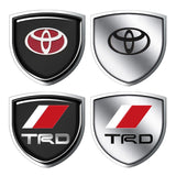 2pcs 39x39mm Toyota TRD Shield Metal Car Window Sticker Emblem Badge Decal