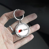 Audi Sline Logo Diamond Keychain Metal Keyring
