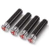 4pcs/set Mitsubishi Ralliart Logo Carbon Fiber Car Door Bolt Lock Pins Gate Lock Screws
