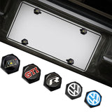 4pcs/set Volkswagen GTI ABT R SR Logo Stainless Steel Car License Plate Bolts