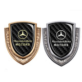 Mercedes Benz Metal Carbon Fiber Shield Car Rear Sticker Auto Window Emblem Badge Decal