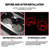 2pcs Audi A1 A2 A3 A4 Q1 Q2 Q3 Q4 S4 S5 S6 S7 Logo Car Water Coasters 7-color LED Light Cup Mat Holder