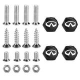 4pcs/set Infiniti Logo Stainless Steel Car License Plate Bolts