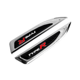 2pcs Honda Metal Car Side Fender Emblem Sticker Decal