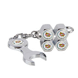 4pcs/set Cadillac Logo Car Air Valve Stem Cap Auto Tyre Valve Covers with Wrench