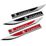 2pcs/set Peugeot Metal Car Fender Side Sticker Emblem Badge Decal