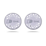 2pcs Audi Sline RS Quattro Logo Car Water Coasters 7-color LED Light Cup Mat Holder