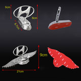 Hyundai Angle Wings Metal Car Front Hood Bonnet Sticker Emblem Badge